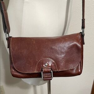 Jack Georges Brown Leather Crossbody Bag